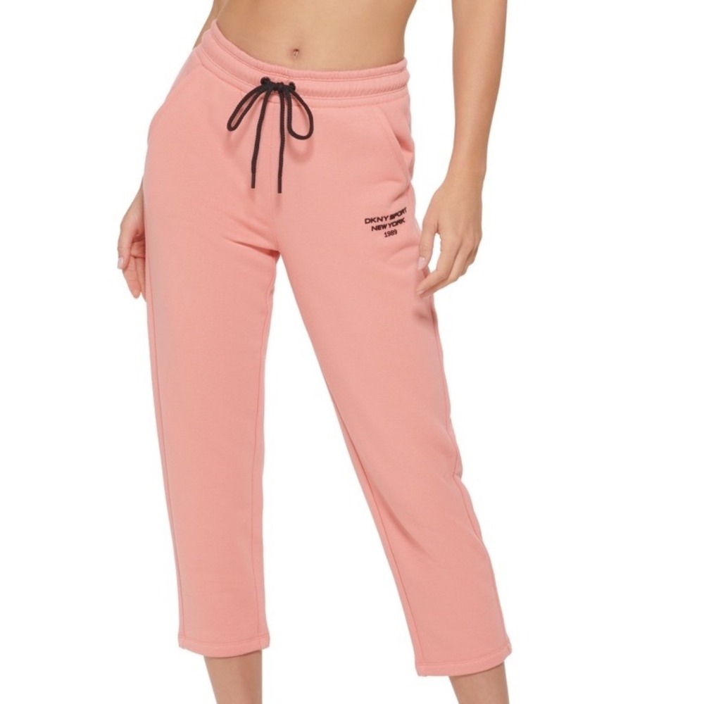 DKNY Women S Sport Cropped Logo Sweatpants Red Size Large